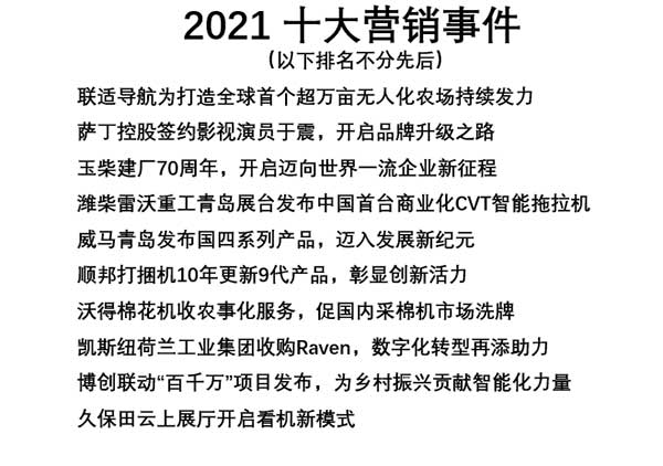 共話無人農(nóng)場裝備發(fā)展，盤點(diǎn)2021贏戰(zhàn)2022